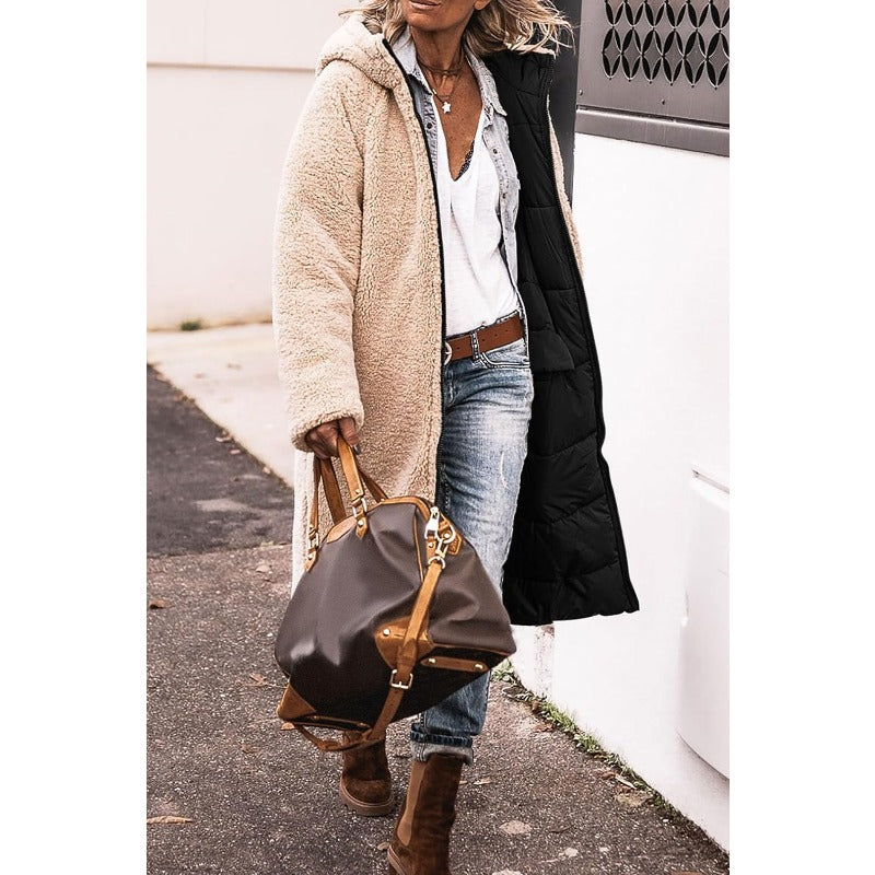 Carolie | Обратим дълъг палто с козина